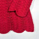 Vintage 90's DKNY Open Knit Crochet Scalloped Sweater