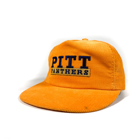 Vintage 80's Pitt Panthers Yellow Corduroy Hat
