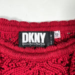 Vintage 90's DKNY Open Knit Crochet Scalloped Sweater