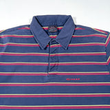 Vintage Y2K Vans Navy Red Yellow Striped Embroidered Polo Shirt