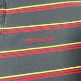 Vintage Y2K Vans Navy Red Yellow Striped Embroidered Polo Shirt