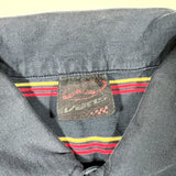 Vintage Y2K Vans Navy Red Yellow Striped Embroidered Polo Shirt
