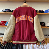 Vintage Y2K Virginia Tech Hokies Varsity Wool Leather Jacket