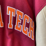 Vintage Y2K Virginia Tech Hokies Varsity Wool Leather Jacket