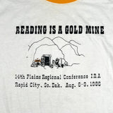 Vintage 1986 Reading Is a Gold Mine Ringer T-Shirt