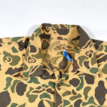 Vintage 80's Duck Camo Cropped Chopped Button Up Shirt