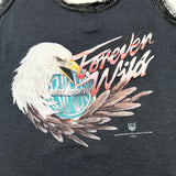 Vintage 1994 Forever Wild 3D Emblem Women's Lace Trim Biker Tank Top