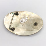 Vintage 70's Native American Rider German Silver Belt Buckle