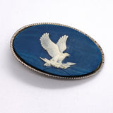 Vintage 70’s Blue Incolay Stone Eagle Belt Buckle