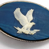 Vintage 70’s Blue Incolay Stone Eagle Belt Buckle