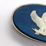Vintage 70’s Blue Incolay Stone Eagle Belt Buckle