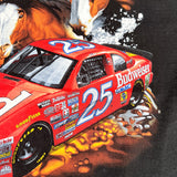 Vintage 1996 Ken Schrader Budweiser NASCAR Racing T-Shirt
