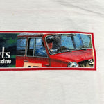Vintage Y2K Classic Motorsports Magazine Mini Cooper & Porsche Racing T-Shirt