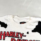Vintage 1993 Harley-Davidson Moo-Waukee Wisconsin AOP Cow Print T-Shirt