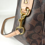 Modern 2014 Coach Signature Stripe Nancy F30662 Brown Satchel Bag