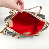 Modern 2014 Coach Signature Stripe Nancy F30662 Brown Satchel Bag