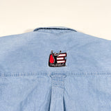 Vintage 90's Dale Earnhardt Chambray Denim Button Up Shirt