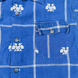 Vintage 60's Guatemalan Hand Woven Eagle Pattern Button Up Shirt