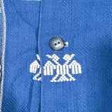 Vintage 60's Guatemalan Hand Woven Eagle Pattern Button Up Shirt