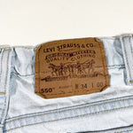 Vintage 1995 Levi's 550 Orange Tab Baggy Denim Shorts