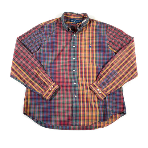 Vintage 90's Ralph Lauren Plaid Color Block Shirt