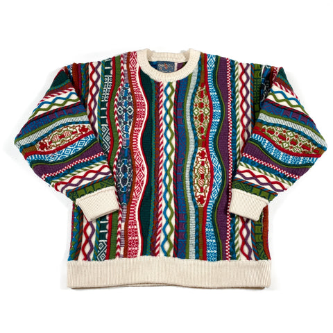 Vintage 80's Geccu Merino Wool 3D Knit Crewneck Sweater
