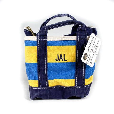 Vintage Y2K LL Bean Striped Mini "JAL" Boat and Tote Bag