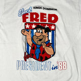 Vintage 1988 Kings Dominion Elect Fred Flintstone for President T-Shirt