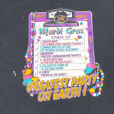 Vintage 90's Mardi Gras Checklist T-Shirt