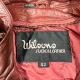 Vintage 80's Wilson Red Leather Moto Jacket