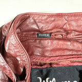Vintage 80's Wilson Red Leather Moto Jacket