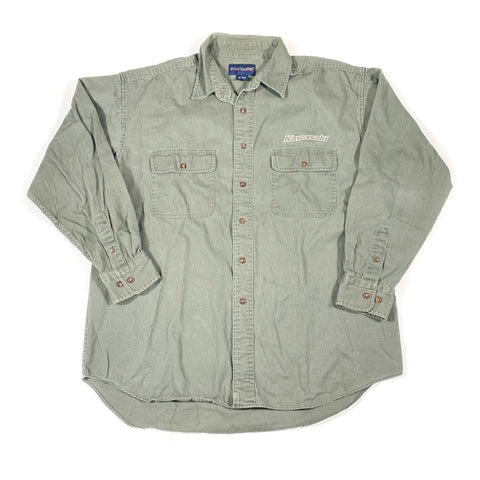 Vintage 90's Kawasaki Motorcycles Corduroy Button Up Shirt