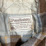 Vintage 70's Pendleton Western Wear Wool Plaid Pearl Snap Shirt