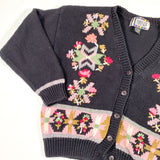 Vintage 80's Forenza Floral Knit Cardigan Sweater