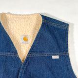 Vintage 1988 Carhartt 8SVT Sherpa Lined Denim Work Vest