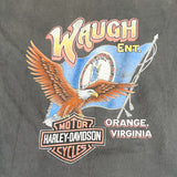 Vintage 90's Waugh Harley Davidson Orange VA T-Shirt