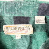 Vintage 90’s Wilderness Green Plaid Flannel Shirt