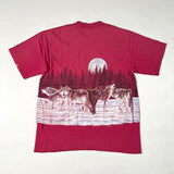 Vintage 1991 Habitat Jackson Hole Wolf Wrap T-Shirt