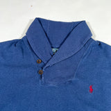 Vintage 90s Polo Ralph Lauren Shawl Collar Elbow Patch Sweatshirt