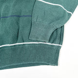 Vintage Y2K Nautica Forest Green Striped Crewneck Sweater