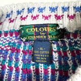 Vintage 90s Colours by Alexander Julian Geometric Cotton Sweater