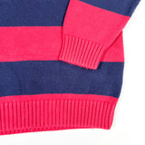 Vintage 90s Tommy Hilfiger Red Navy Striped Cotton Sweater