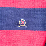 Vintage 90s Tommy Hilfiger Red Navy Striped Cotton Sweater