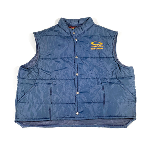 Vintage 80's Carpenter Safety Champion Pla-Jac Puffer Vest