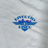 Vintage 90s River City Diner Hot Rod Graphic White T-Shirt