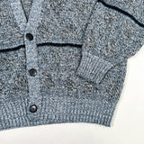 Title: Vintage 90s Method Blue Marled Geometric Knit Cardigan Sweater