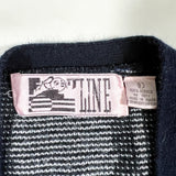 Title: Vintage 90s Front Line Black White Abstract Geometric Knit Cardigan