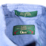 Vintage 90's Orvis Blue Linen-Blend Button-Up Shirt