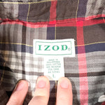 Vintage 90's Izod Plaid Flannel Button-Up Shirt