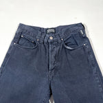 Vintage 90s Italian Designer Black Denim Straight Leg Jeans